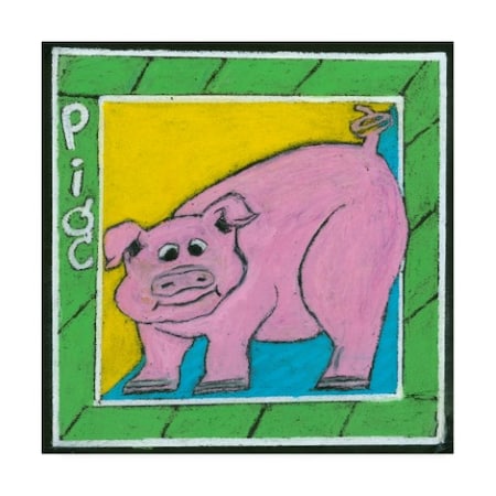 Lisa Choate 'Whimsical Pig' Canvas Art,35x35
